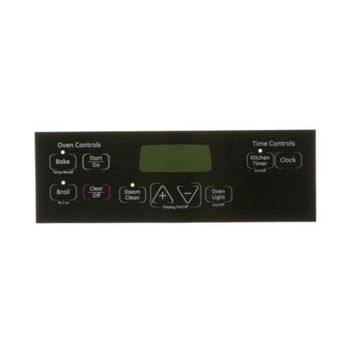 GE WB27K10412 Oven Control Overlay Black