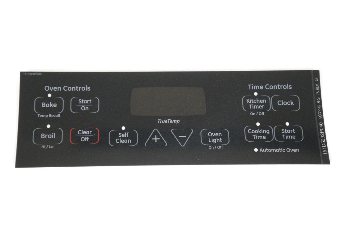GE WB27T11423 Oven Control Overlay
