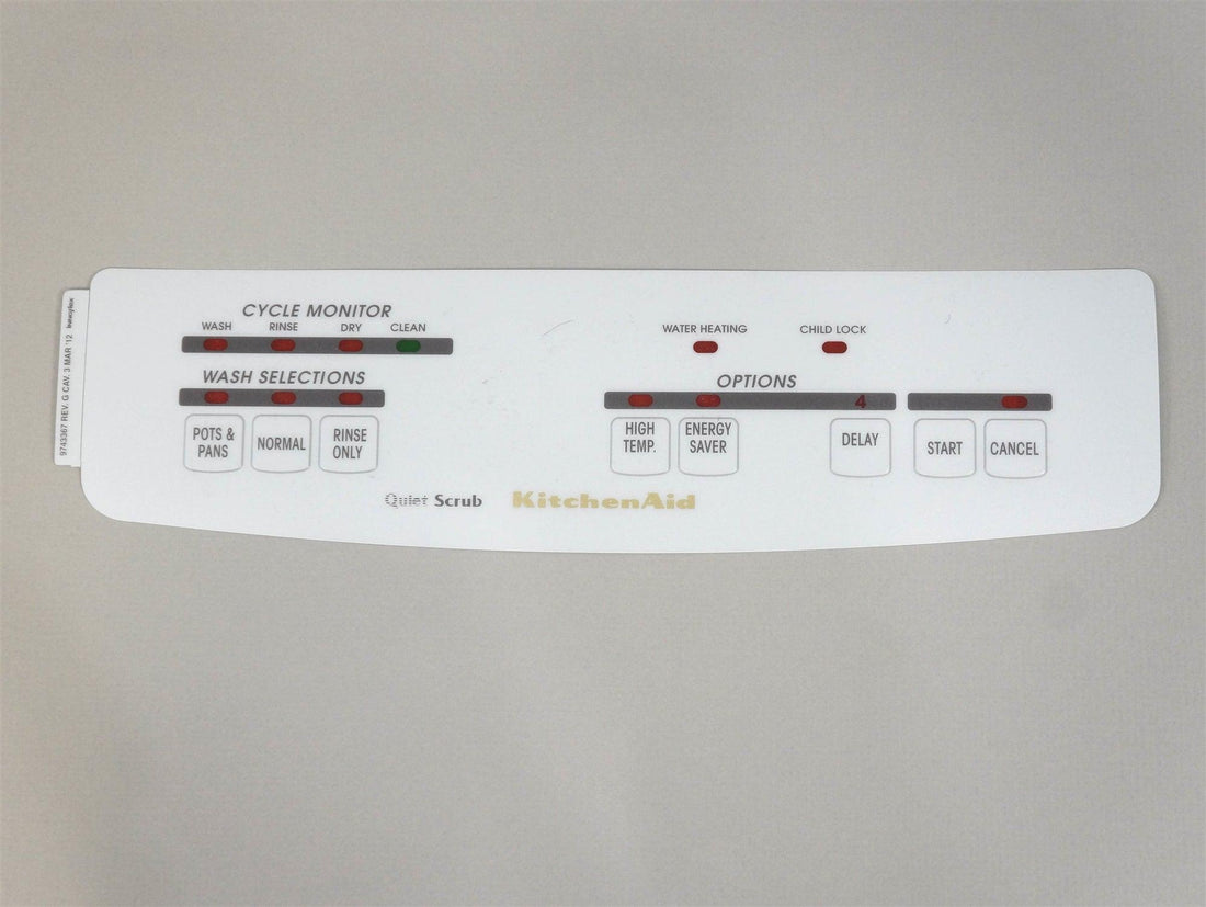 KitchenAid WP9743367 Dishwasher Touch Pad